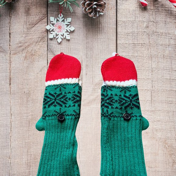 Ugly Holiday Santa Cat Mittens - Picture 2 of 6